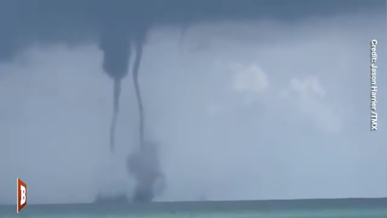 Twin Waterspouts Battling It Out Over Palm Beach, Florida