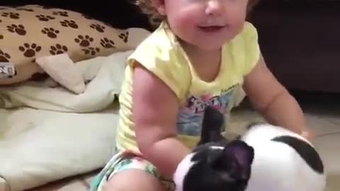 Puppy and child