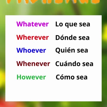 Spanish Word of the Day - Whatever, Whenever, or Whoever.Learn Spanish#shorts#spanishwords