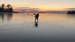 Playing Hockey on a Frozen Lake