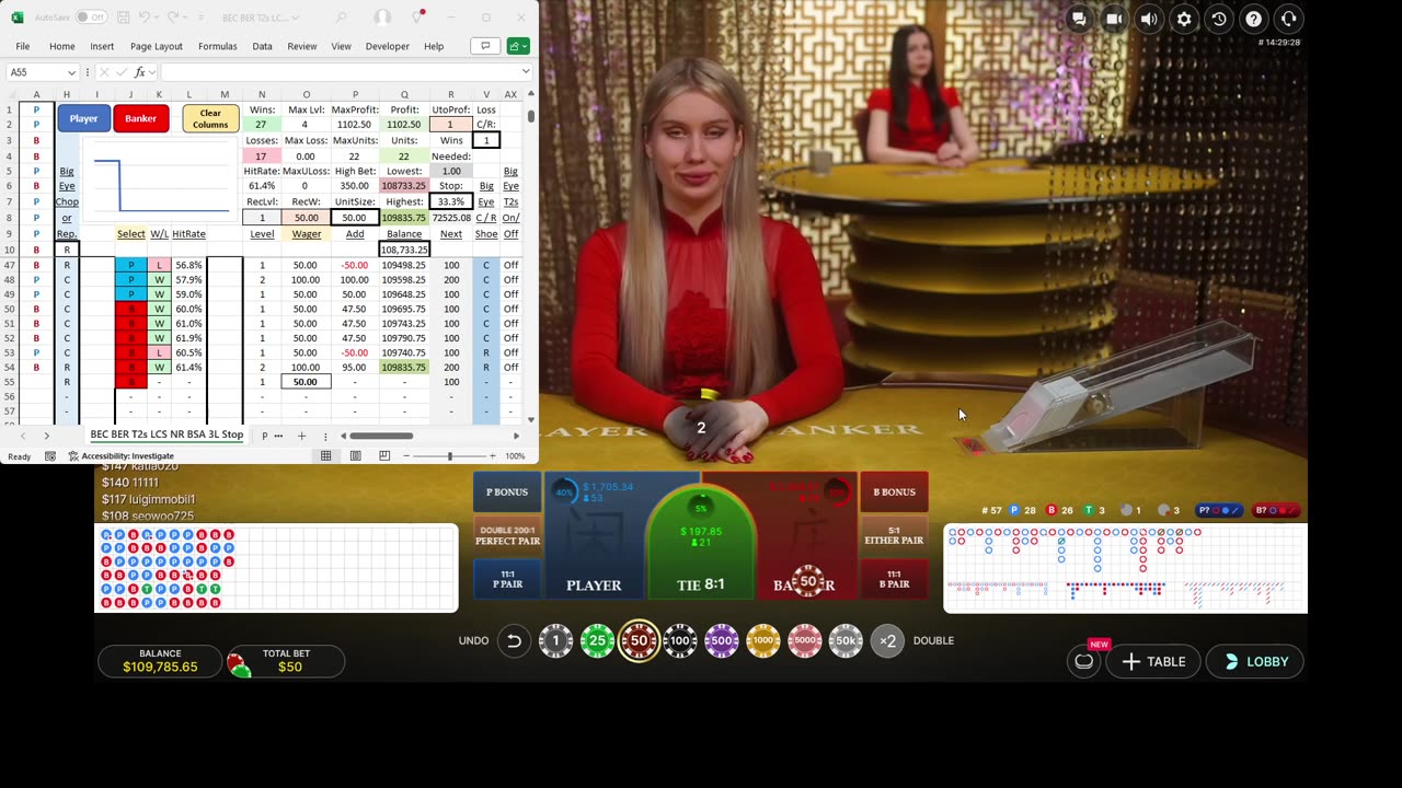 Live Baccarat - 25 units fast and easy