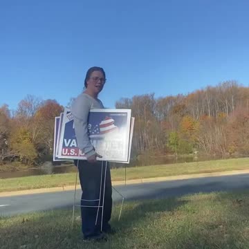 Democrat in Reston Virginia caught stealing Trump Signs