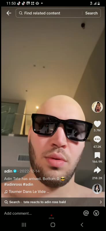 Adin ross wants to be andrew tate so bad tiktok post 10/14/23