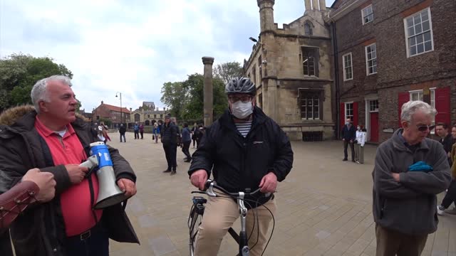 Mike, Paul & Kieth at an Anti-Lockdown Flash Demonstration in York