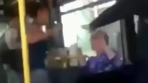 Woman slaps a 80y old grandma