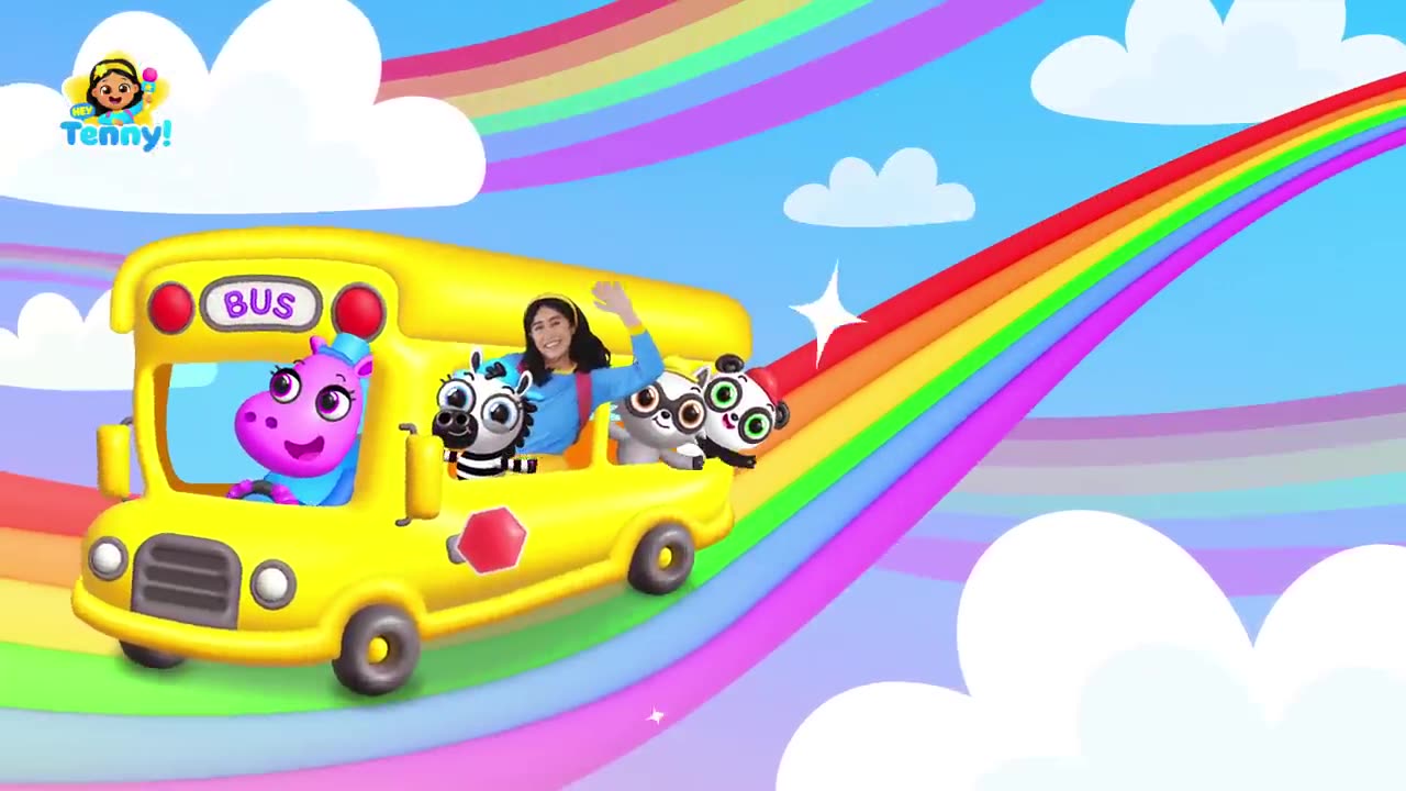 🚌 Wheels on the Bus | Nursery Rhymes | Educational Video for Kids | Hey Tenny!