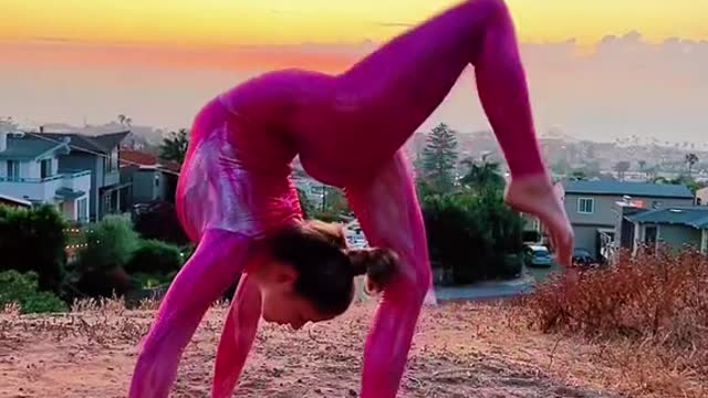 Contortion at sunset