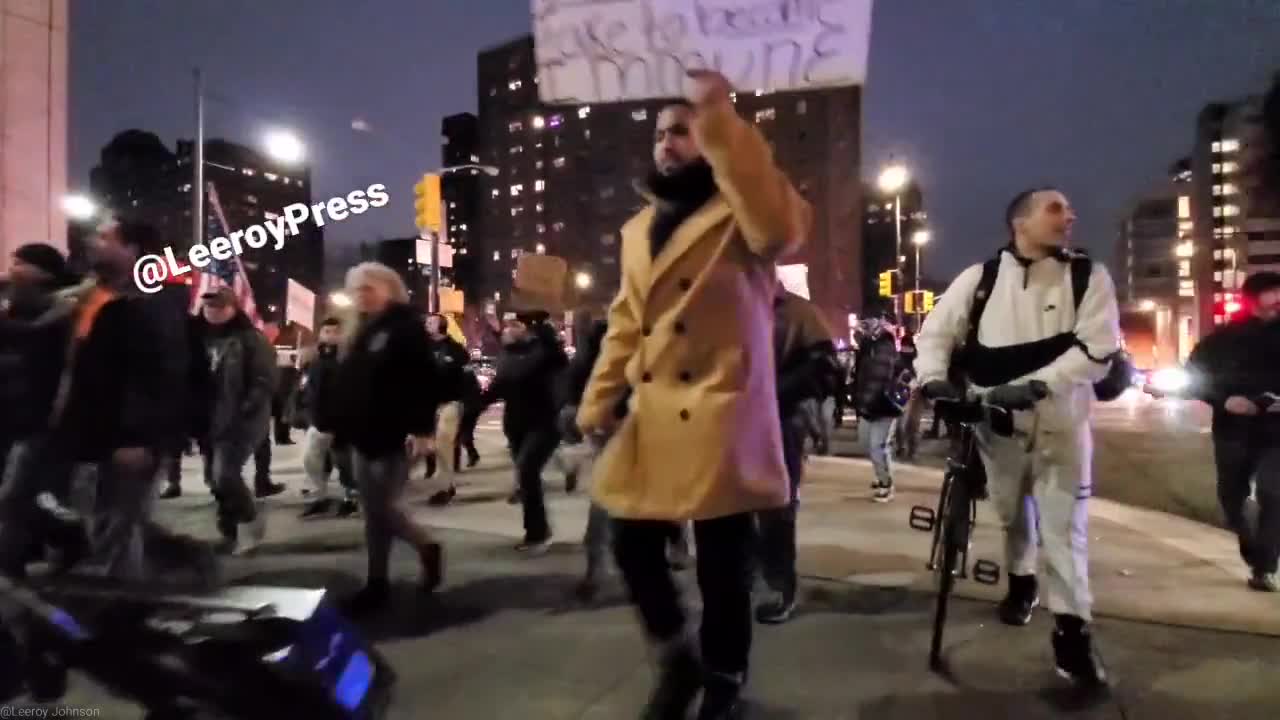 Happening now: New Yorkers showed up outside of the mayor's office