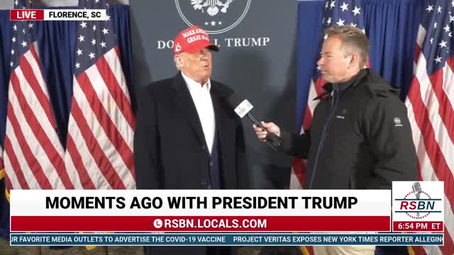 President Donald J. Trump Speaks with RSBN's Brian Glenn In Florence SC 31222