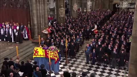 God Save the King sung at the end of Queen Elizabeth II's funeral service