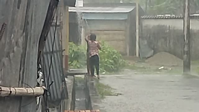 Rainy day in childhood time