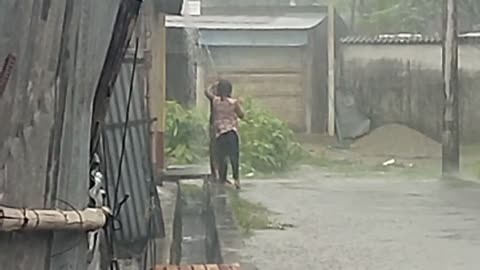 Rainy day in childhood time