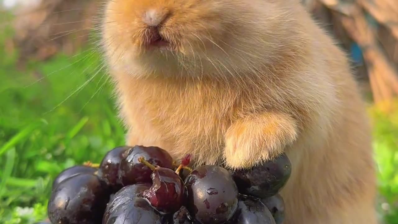 This is a unique video of sweet pet eating grapes.