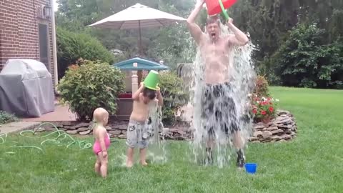 Funny Baby Playing With Water - Baby Outdoor Video