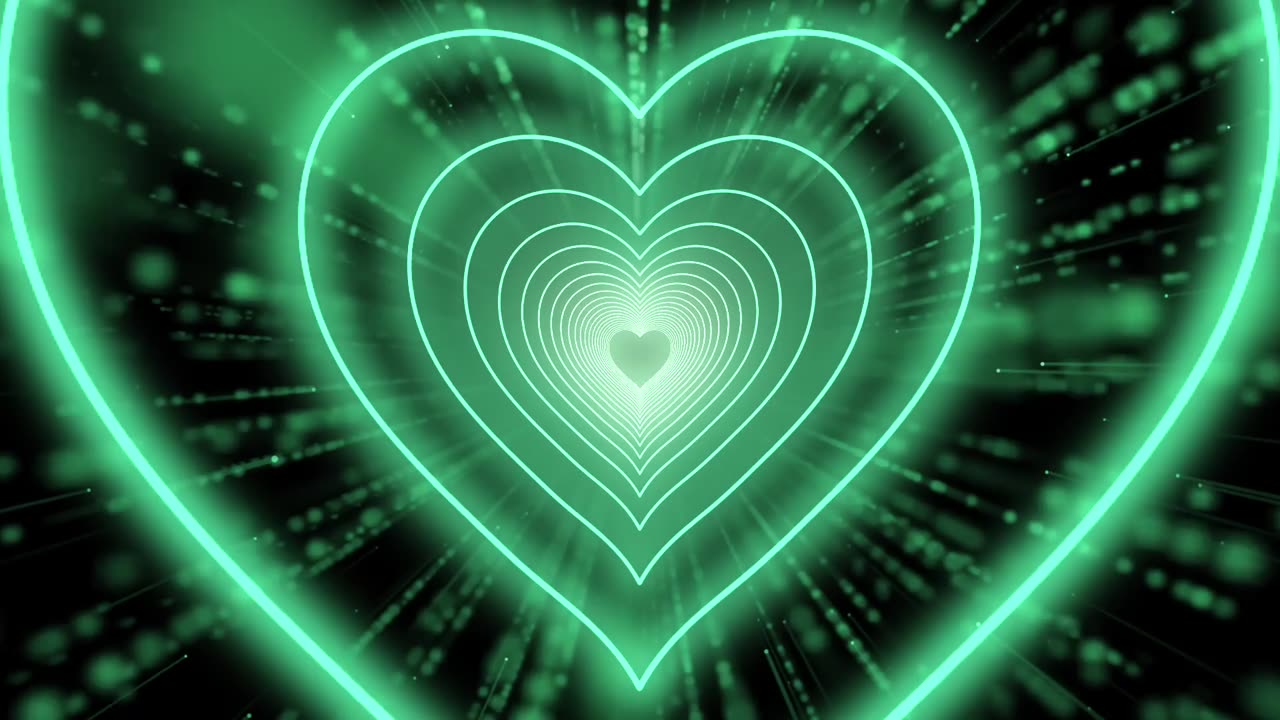 249. Heart Moving Background💚Light Green HeartHeart T