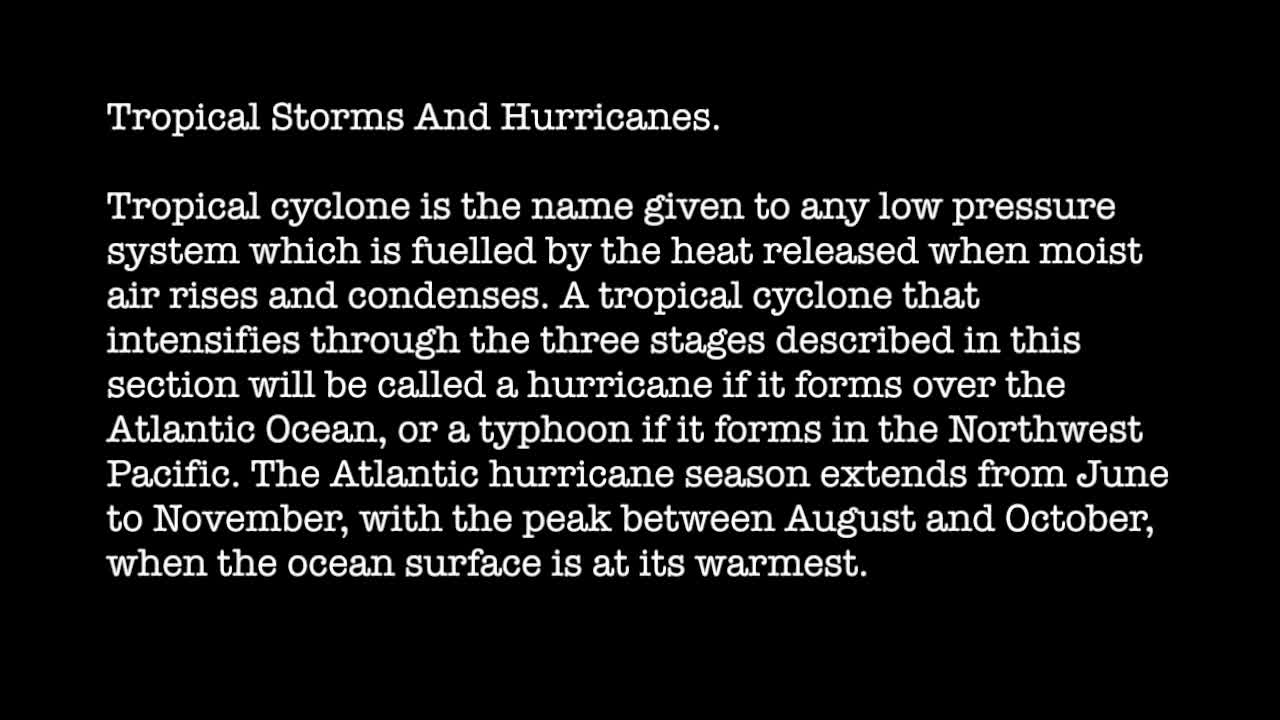 Tropical Storms And Hurricanes