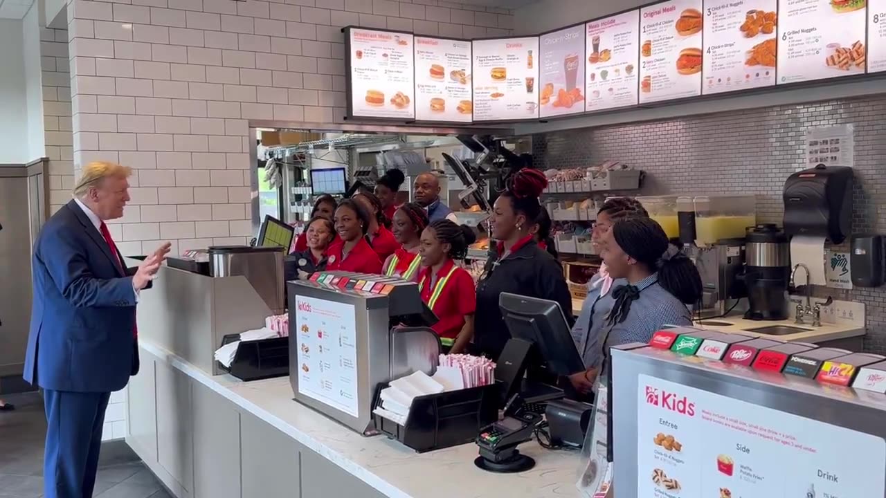 Trump makes a stop at Atlanta Chick-fil-A.