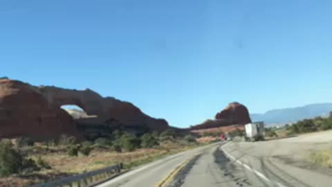 Driving through Moab in Utah