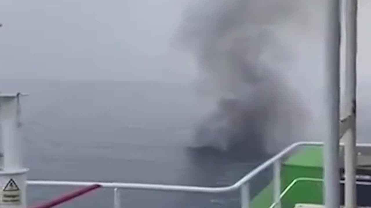 Dramatic moment ship crew blow up approaching explosive laden boat