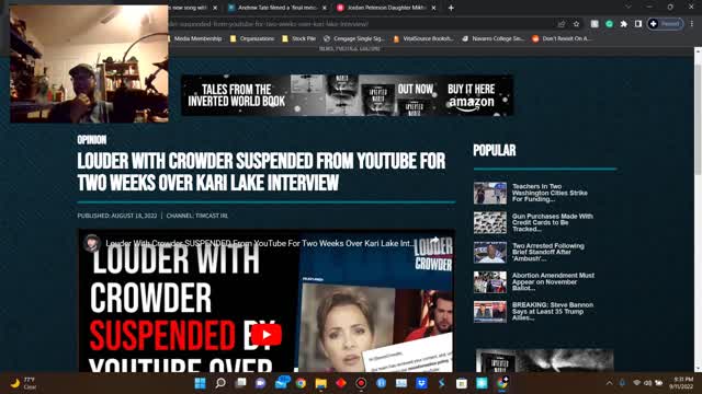 Some Cultural Commentary, Tate Banned, Tim Pool Released a new song
