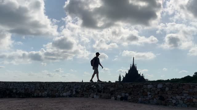 Walking into the shadows - Amazing mysterious structure in the distance