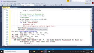 C# VCARD QR Code
