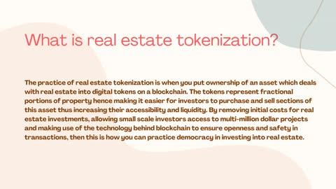 Implementation of real estate tokenization in the real world