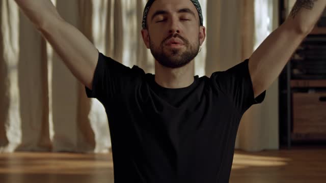 Man Doing A Yoga Exercise