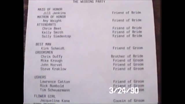 1990.03.24 Reading of the Wedding Party