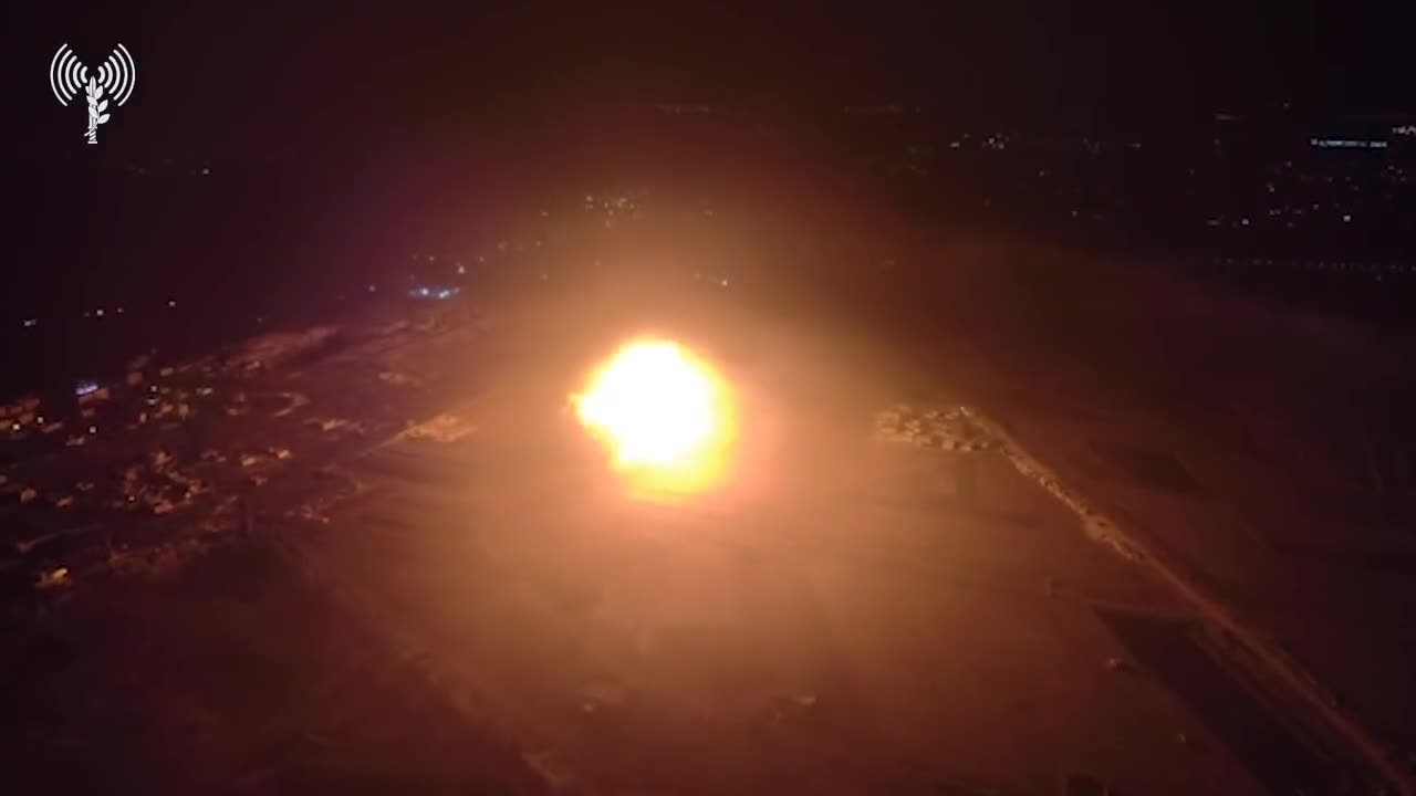 IDF footage shows a massive blast after a strike on a Hezbollah weapons depot in