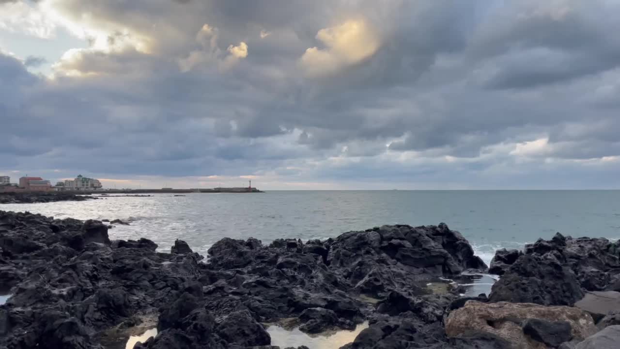 Cloudy beach