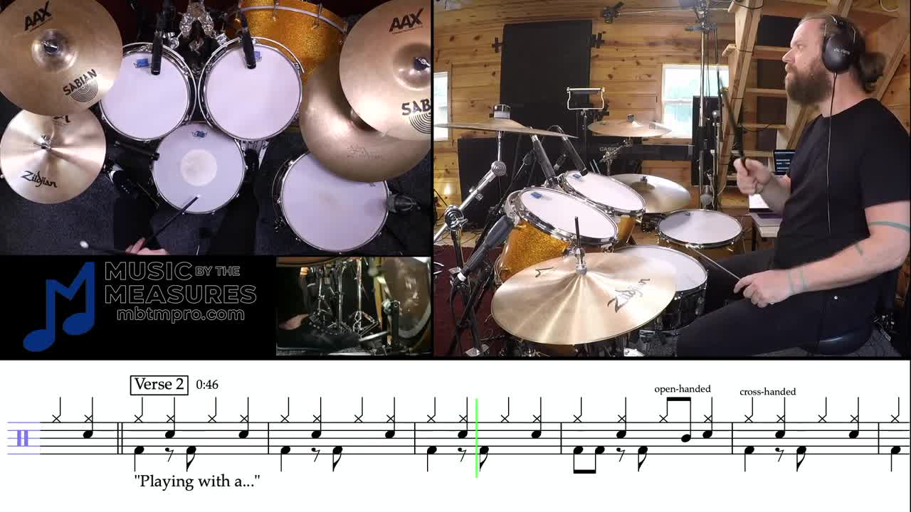 Bones - Drum Tutorial - Verse 114bpm (full speed)