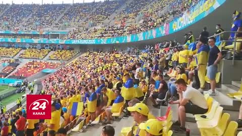 Favorite slogan of Ukrainian fans about Putin in Bucharest
