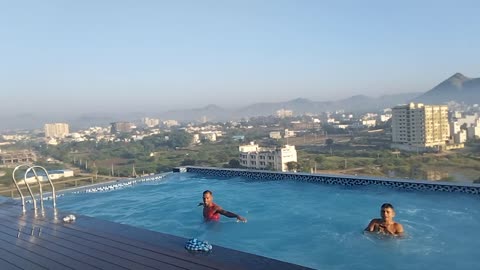 Swimming pool in Udaipur India, Indian wimming pool in the Hotel top floor