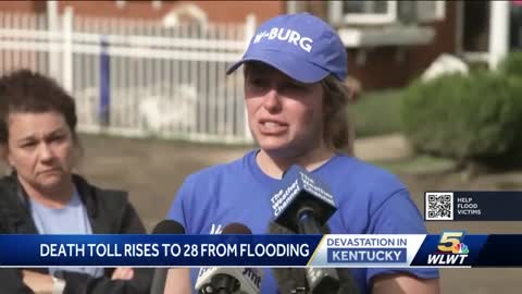 Kentucky's governor says the flooding has killed at least 28 people in his state.