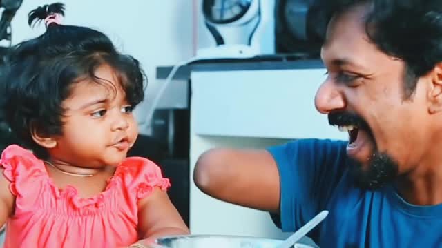 Cute baby girl an her Handicap father love
