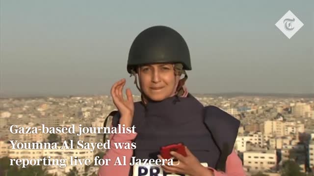 Journalist rushes for cover as Gaza building destroyed during live report