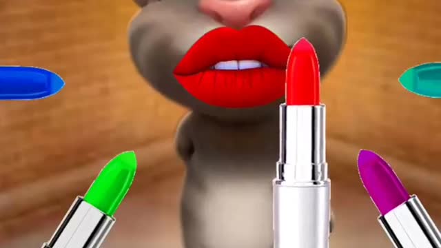 Talking Tom funny lipstick funny cat videos #FunnyVideo #cartoon