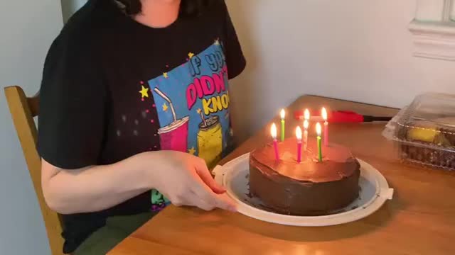 blowing out my 30th birthday candles by Jack the Irish wolfhound