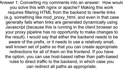 Use traefik to run oblivious backend under a prefix