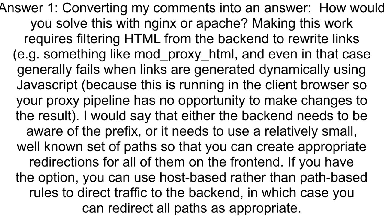 Use traefik to run oblivious backend under a prefix