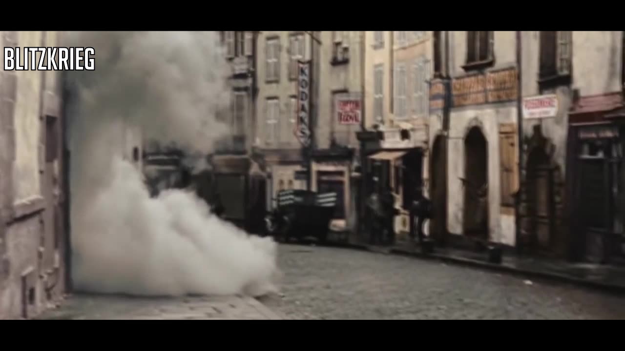 SS soldiers in the streets of Clermont-Ferrand 1940 [HD Color]