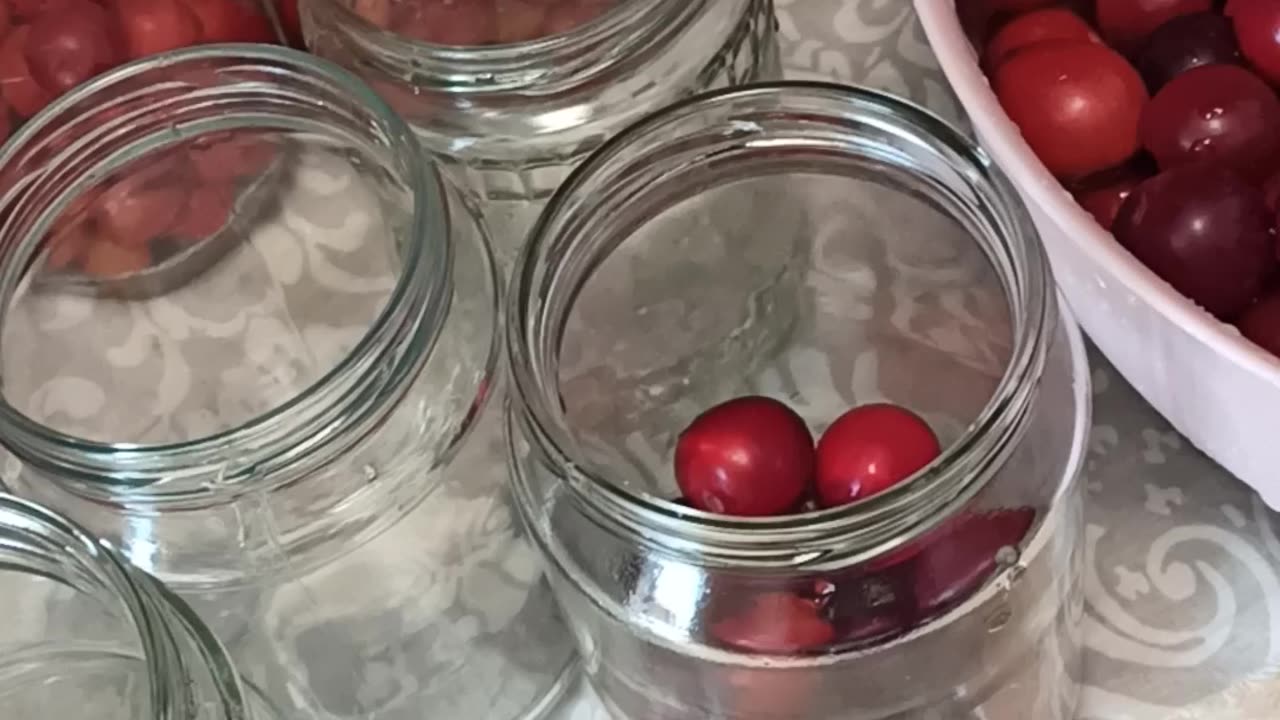 Jars with plums