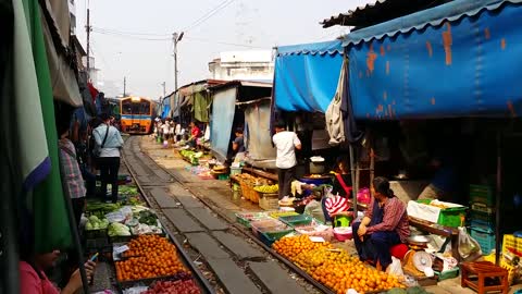 Train market in Thailand must visit and see