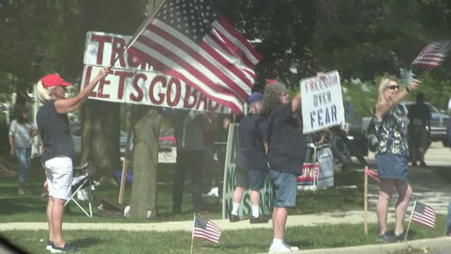 Trump Rally / Protest in Chicago Suburb Schaumburg IL - 09/05/2021