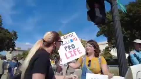 Heated argument in abortion rally watch and learn