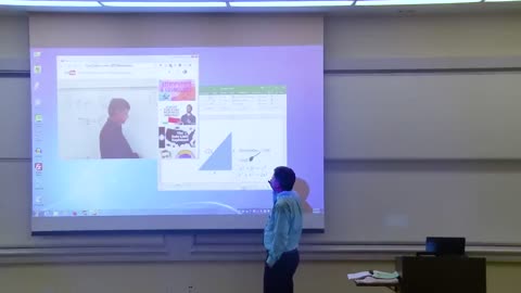 Mathematics Professor Fixes the Projection Screen