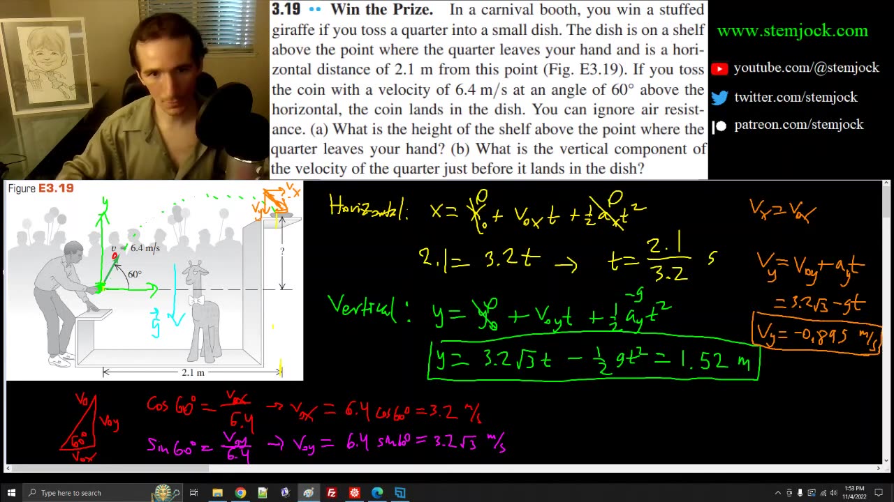 Physics - Projectile Motion - Practice Problem 3