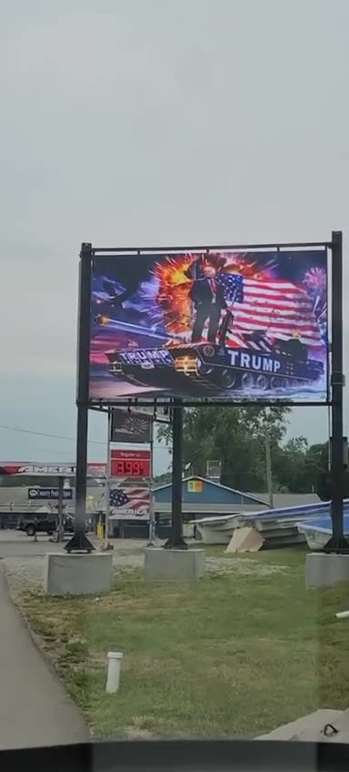Someone hacked into a billboard
