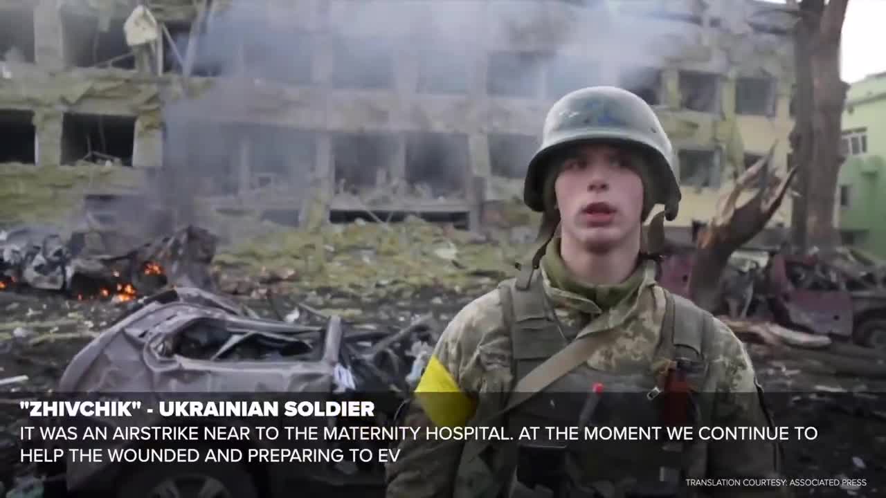 Aftermath of a Russian airstrike on a maternity hospital in Mariupol, Ukraine